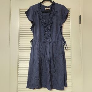 American Eagle Outfitters Navy Ruffle Dress